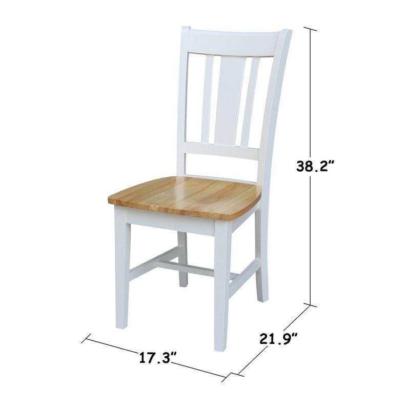 Set of 2 San Remo Splatback Dining Chairs White/Natural - International Concepts: Hardwood Frame, Armless Design