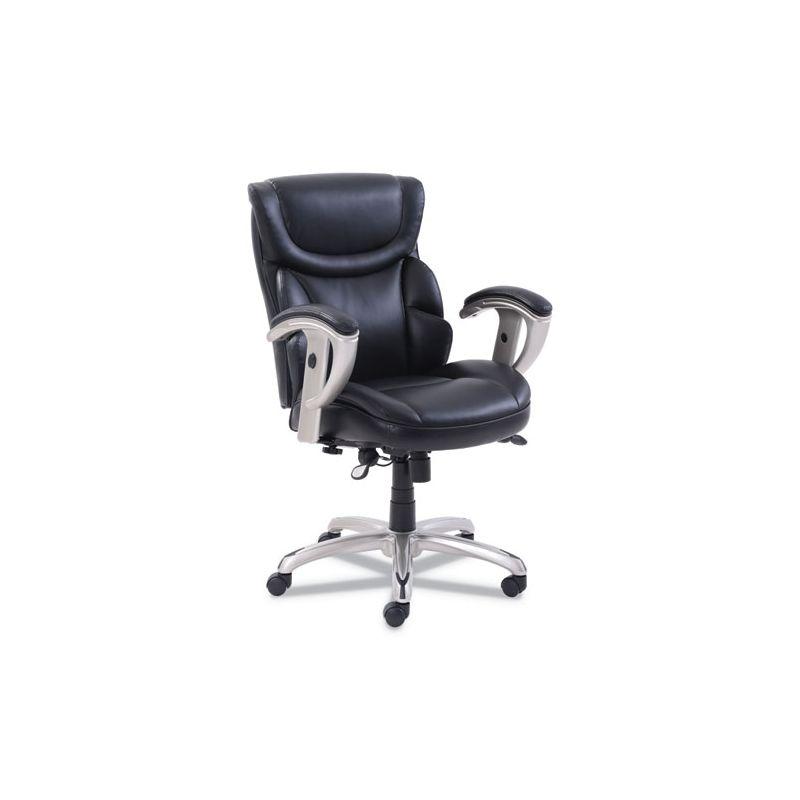 Adjustable Premium Black Leather Swivel Task Chair