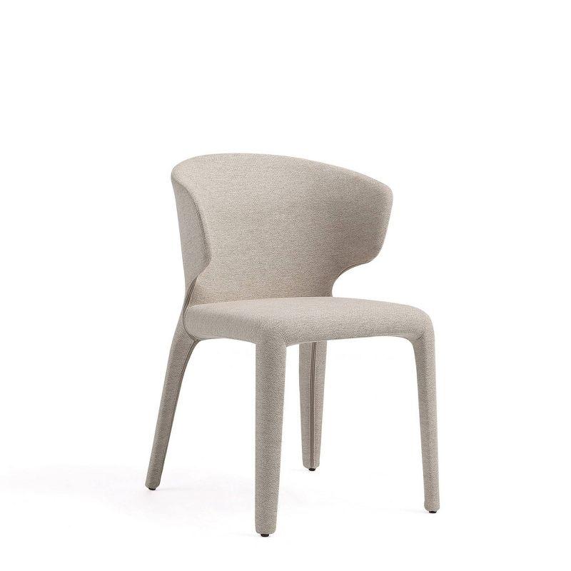 High Back Wheat Faux Leather Upholstered Metal Side Chair