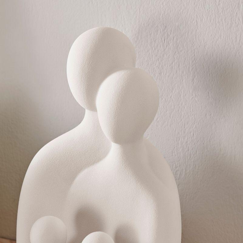Wrought Studio™ Hans Cream Abstract Nesting Three Piece Family Of 4 Decorative Accent Matte Ceramic Sculpture Figure Set