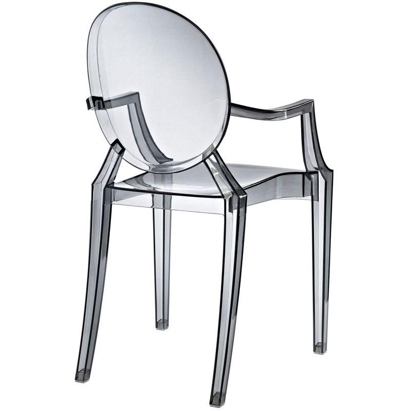 Ethereal Smoke Slim-Design Dining Armchair in Polycarbonate