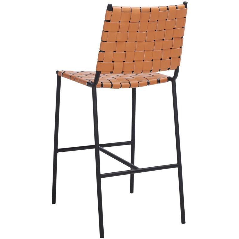Olenna Woven Counter Stool - BST3011 - Cognac/Black - Safavieh