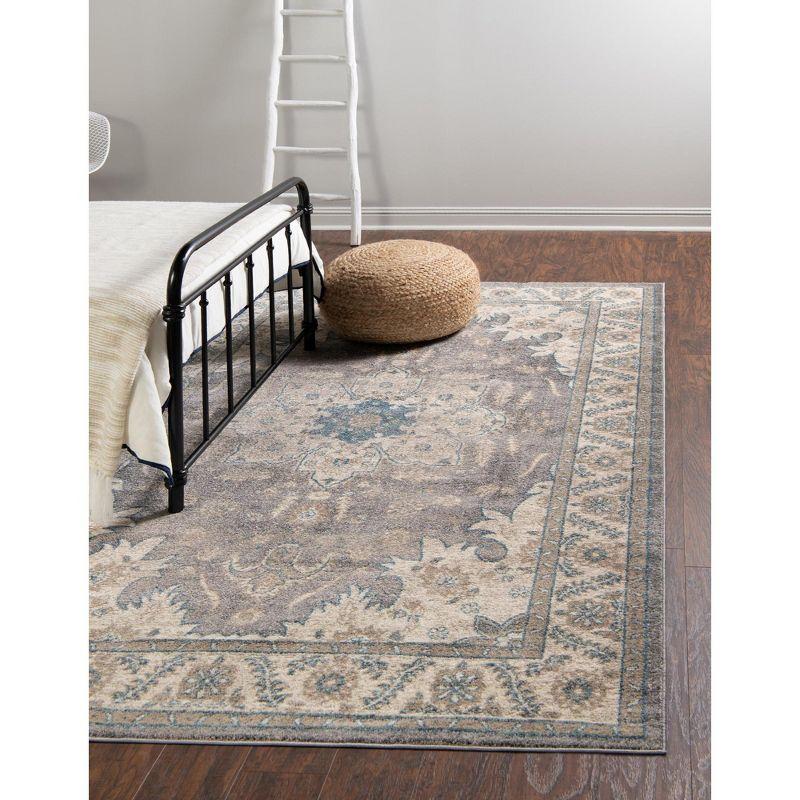 Unique Loom 7' 1 x 10' 0 Gray Salzburg Altstadt Area Rug