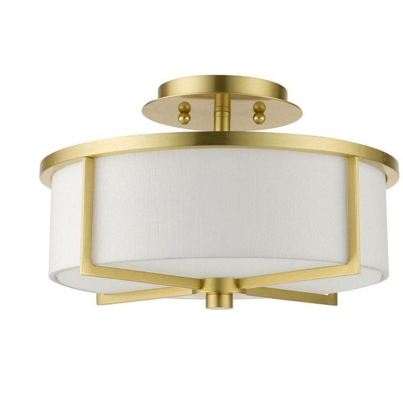 Livex Lighting Wesley 2 - Light Semi-Flush Mount in  Satin Brass