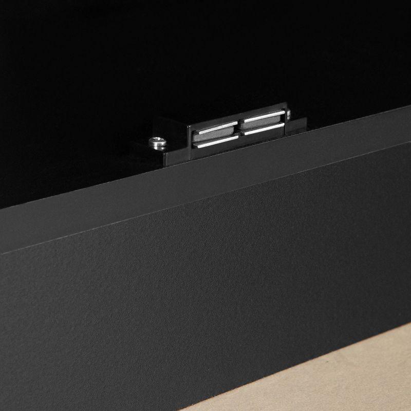 2 Door Morgan Storage Cabinet Pure Black - South Shore: Adjustable Shelf, Laminated Particle Board