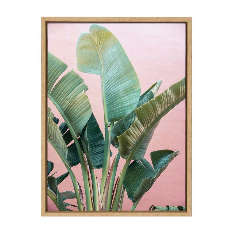 Tropic Pink Botanical Print Framed Canvas Wall Art, 18x24