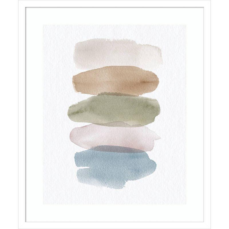 21" x 25" Natural Abstract Watercolor Framed Wall Art