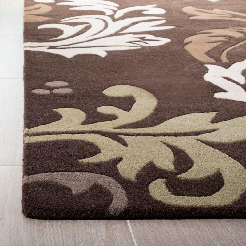 Handmade Tufted Rectangular Brown Wool & Viscose Rug