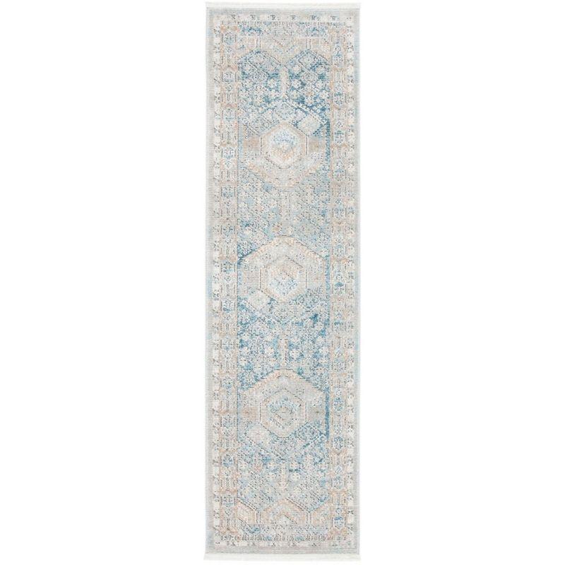 Shivan SHV727 Power Loomed Indoor Runner Rug - Blue/Gold - 2'2"x8' - Safavieh