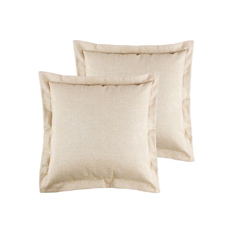 Presidio Sparkle Burlap Quilted Euro Sham Set in Taupe