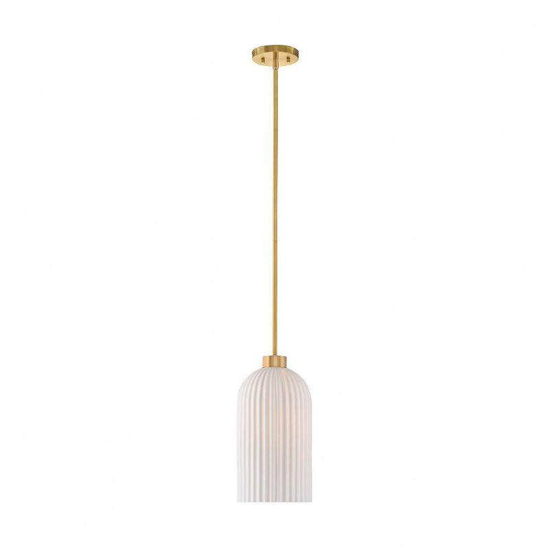 Isla Blanca Warm Brass Pendant with White Porcelain Shade