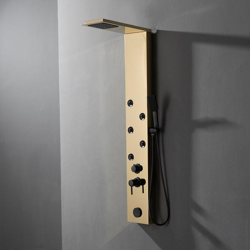 BWE 4-Jet Rainfall Shower Panel System with Rainfall Shower Head and Shower Wand