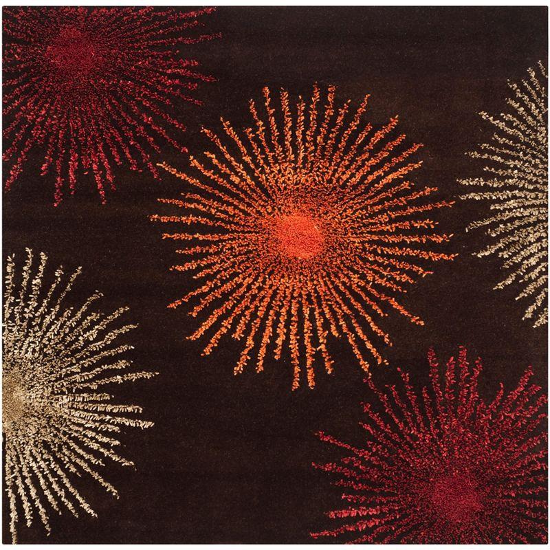 Soho SOH655 Hand Tufted Indoor Area Rug - Brown/Red - 8'x8' - Safavieh