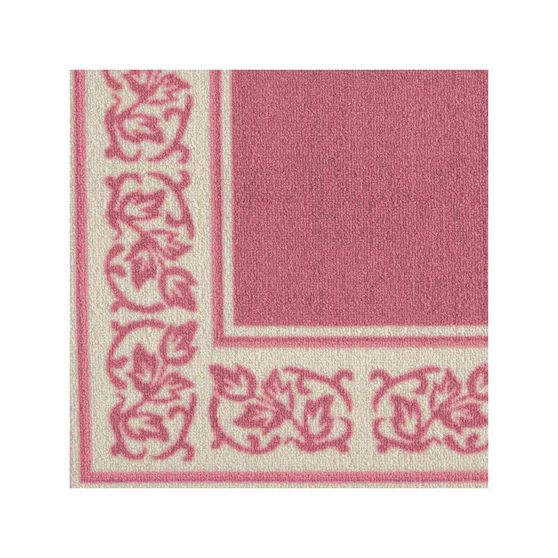 Collections Etc Floral Border Skid-Resistant Accent Rug