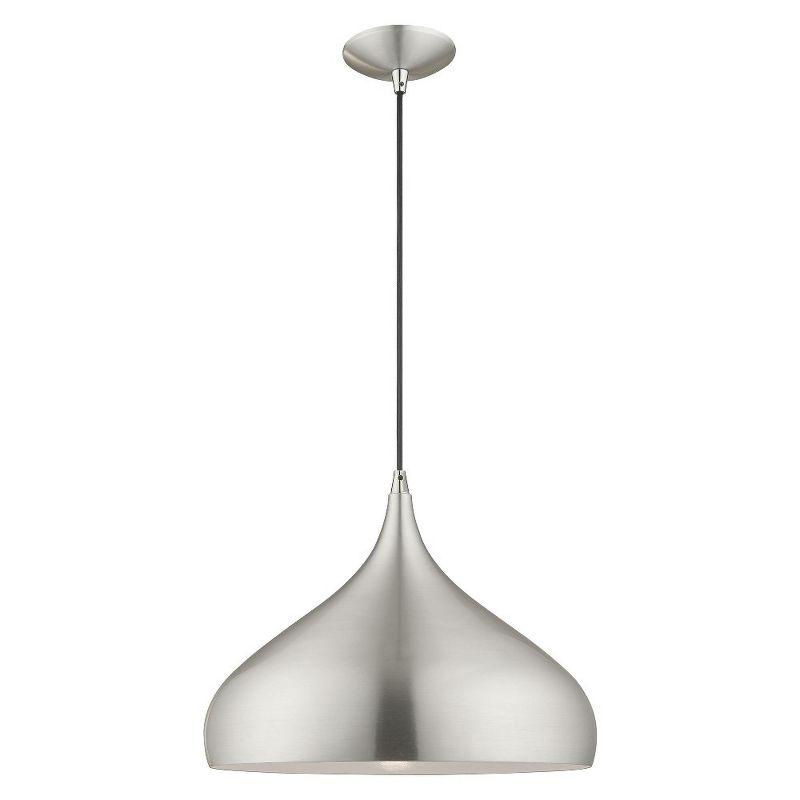 Livex Lighting Metal Shade 1 - Light Chandelier in  Brushed Aluminum