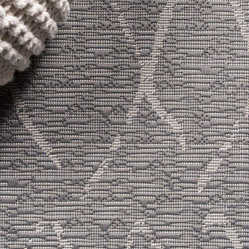 2' x 8' Madaba Moroccan Trellis Indoor/Outdoor Runner Rug, Gray/Cream - JONATHAN Y