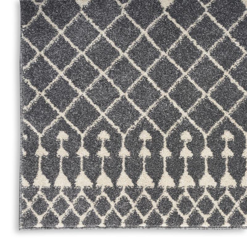 Nourison Royal Moroccan 2'2" x 7'6 Charcoal/Ivory Bohemian Indoor Rug