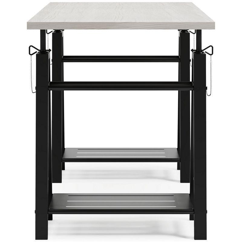 Signature Design by Ashley Casual Bayflynn Adjustable Height Desk, White