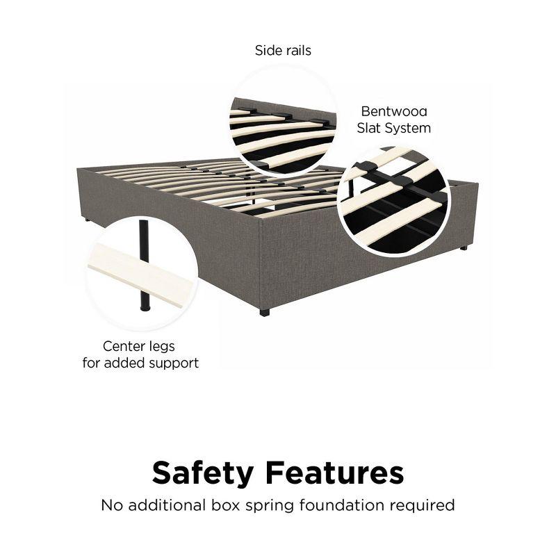 DHP Maven Platform Bed with Storage, Full, Gray Linen