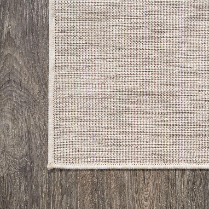 6'x6' Ethan Modern Flatweave Solid  Area Rug, Light Gray - JONATHAN Y