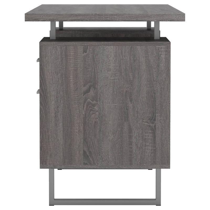 Lawtey 2 Drawer Office Desk Weathered Gray - Coaster: Modern Home Furniture with File Storage