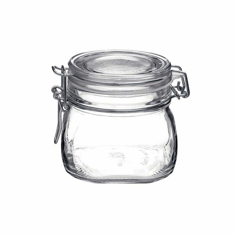Bormioli Rocco Fido Storage Jar - 17.5 oz, Made of Premium Quality Italian Glass, Airtight Seal with Gasket