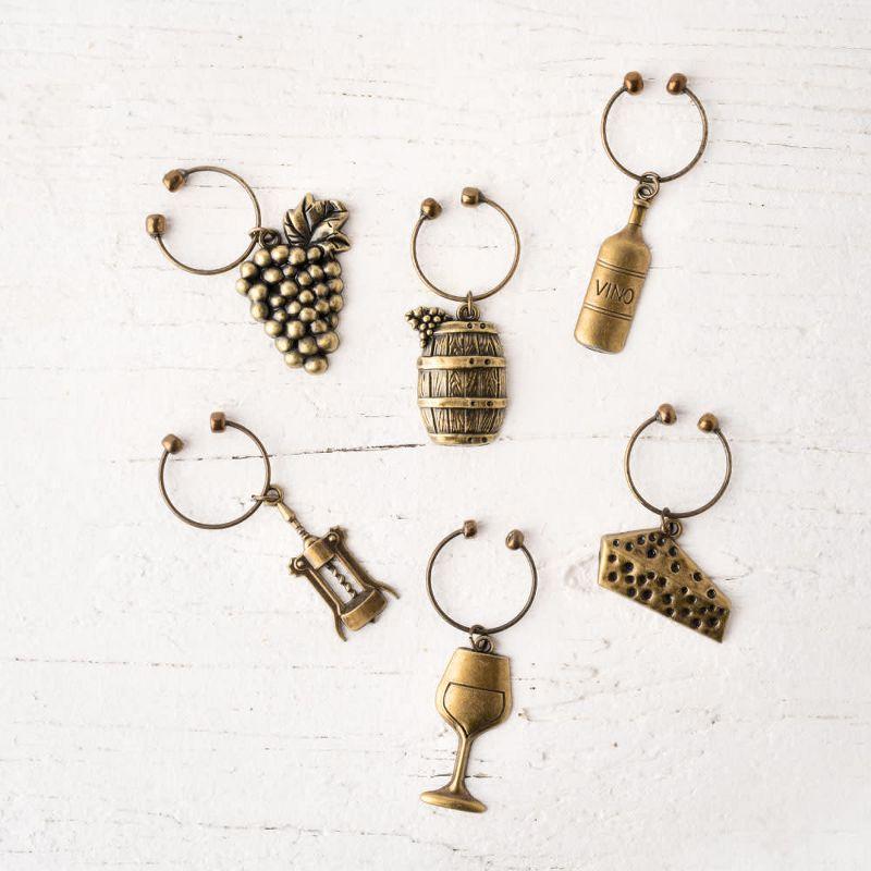 Twine Grapevine Gold Vineyard Wine Charms