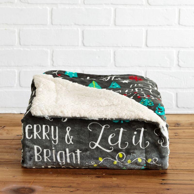 Holiday-Printed Plush Throw Blanket - Great Bay Home