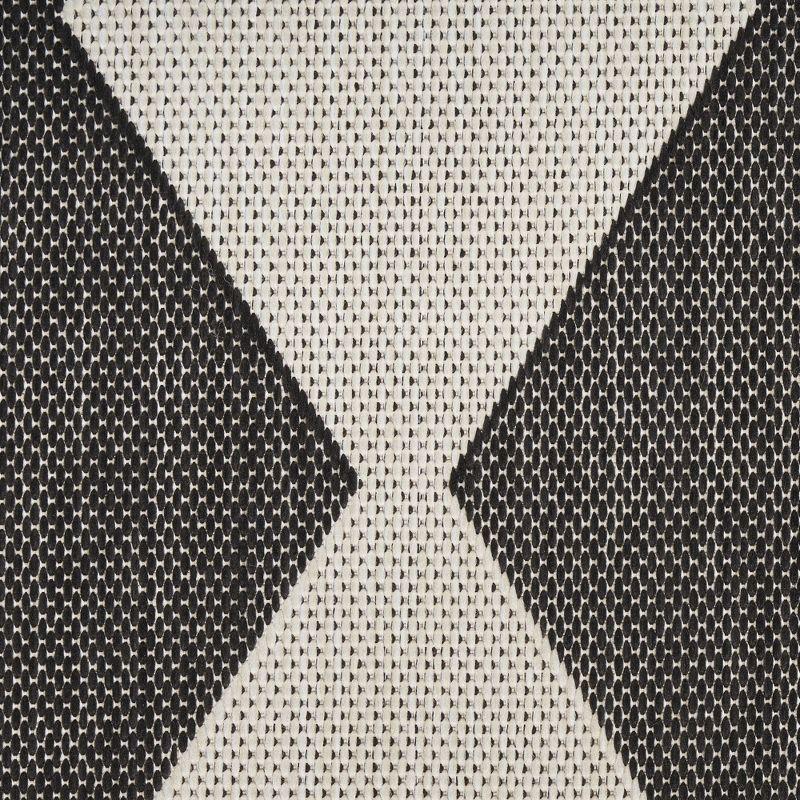 Nourison Positano Retro Diamond Flatweave Indoor Outdoor Low Pile Area Rug Black 8' x 10'