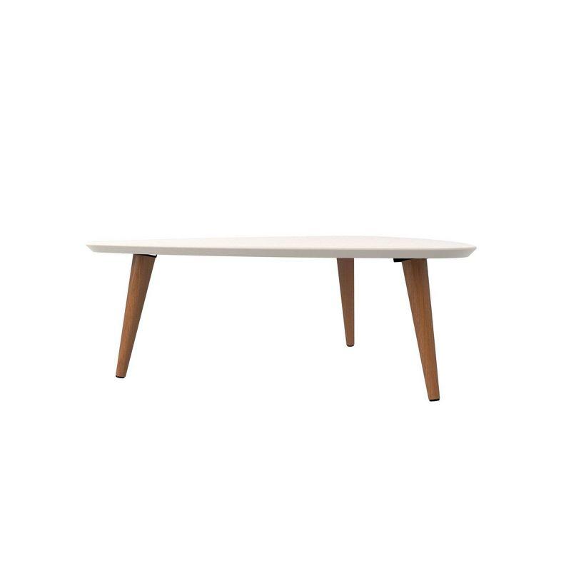 Maple Cream Triangular Wood Coffee Table with Storage