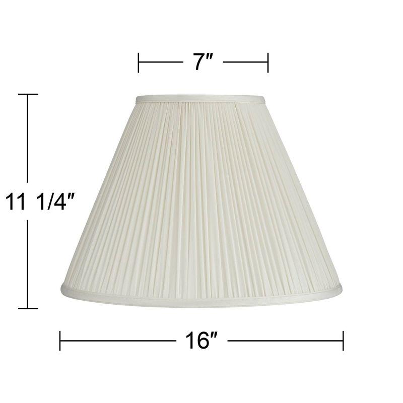 Springcrest Beige Mushroom Pleated Medium Empire Lamp Shade 7" Top x 16" Bottom x 12" Slant x 11.25" High (Spider) Replacement with Harp and Finial