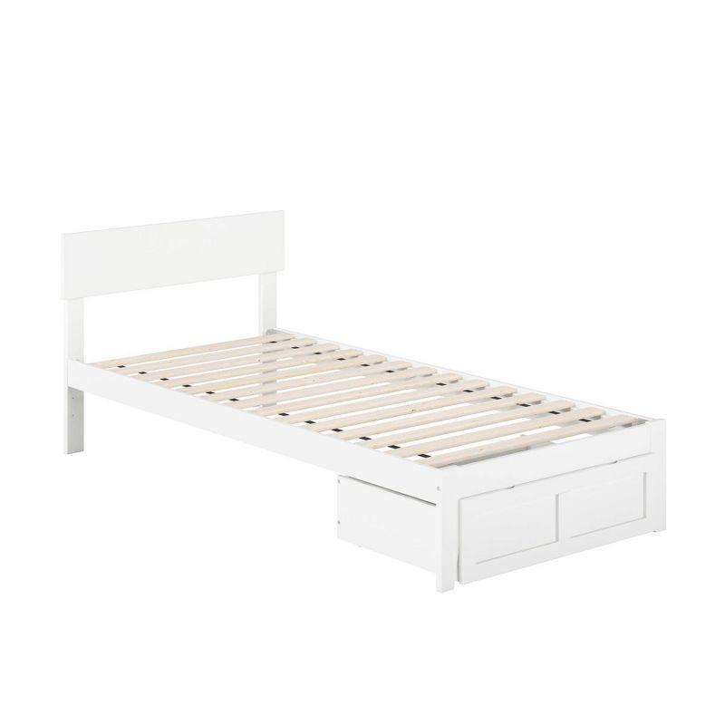 Boston Twin XL Bed with Modern Panel Headboard and Storage Drawer