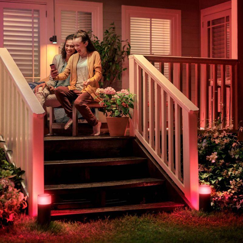 Philips Hue White & Color Ambiance Calla Outdoor Pathway LED Light Extension: Weather-Resistant, 640 Lumens, 4 LED Bulbs