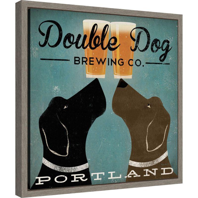 Amanti Art Double Dog Brewing Co by Ryan Fowler Framed Canvas Wall Art