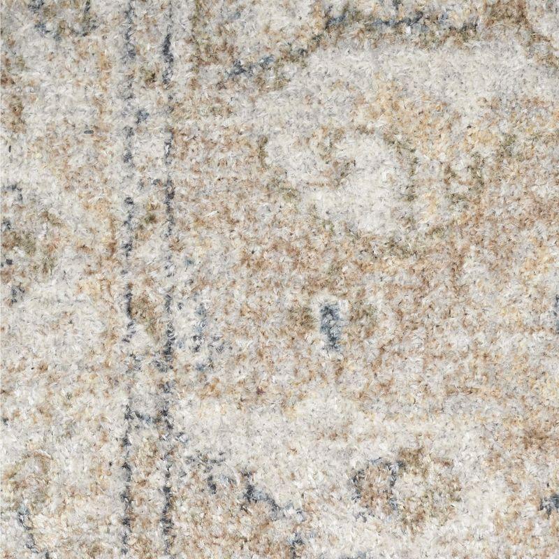 Nourison Astra Machine Washable Vintage Medallion Indoor Bathroom, Kitchen Runner Rug Beige 2'2" x 12'