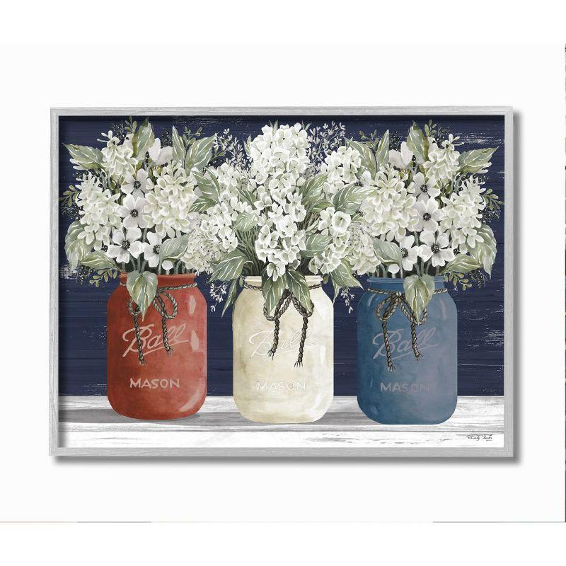 Americana Floral Bouquets Framed Canvas Wall Art, 17 x 21