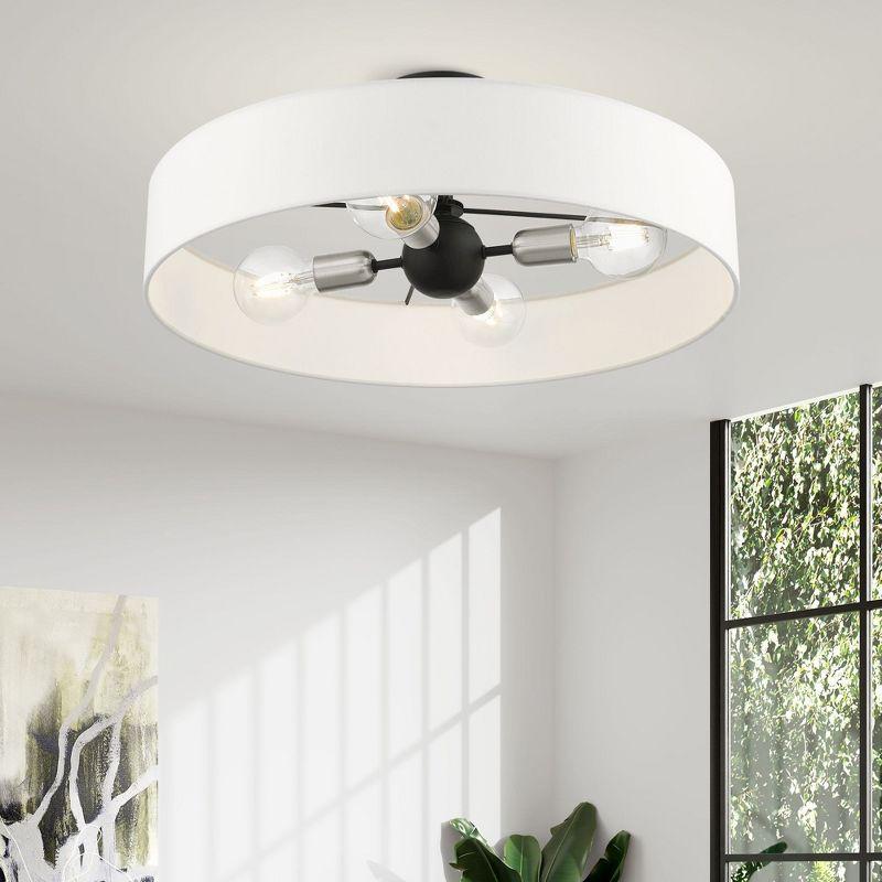 Livex Lighting Venlo 4 - Light Semi-Flush Mount in  Black/Brushed Nickel