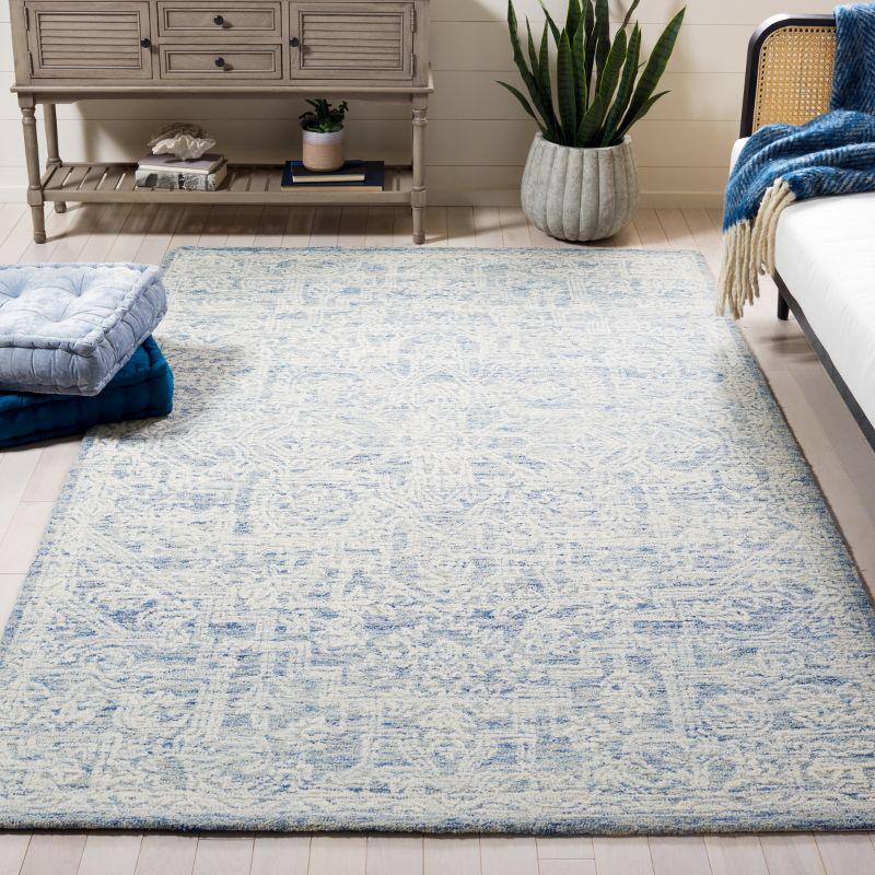 Roslyn Blue and Ivory Hand-Tufted Wool Area Rug 3' x 5'