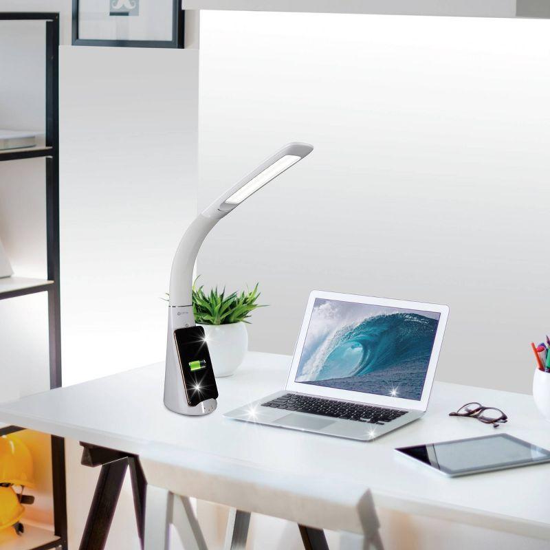 OttLite OttLite Purify LED Sanitizing Desk Lamp with Wireless Charging, Touch Activated, Flexible Neck