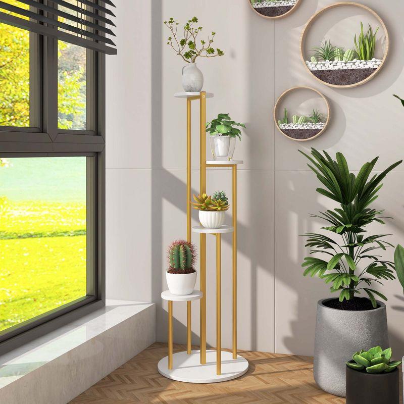 Costway 4-Tier Metal Plant Stand 49.5" Tall Potted Planter Display Shelf Storage Rack