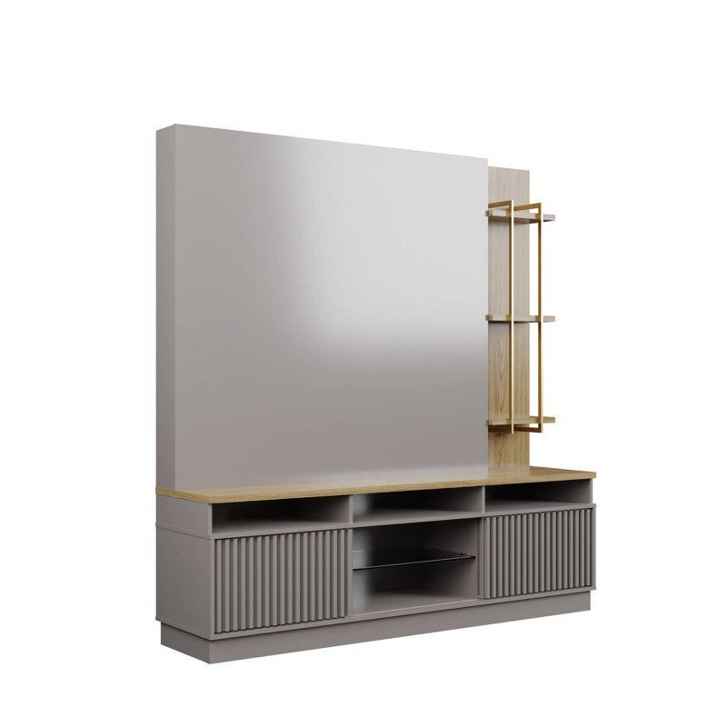71.49" Pomander Freestanding Entertainment Center TV Stand for TVs up to 50" Gray - Manhattan Comfort