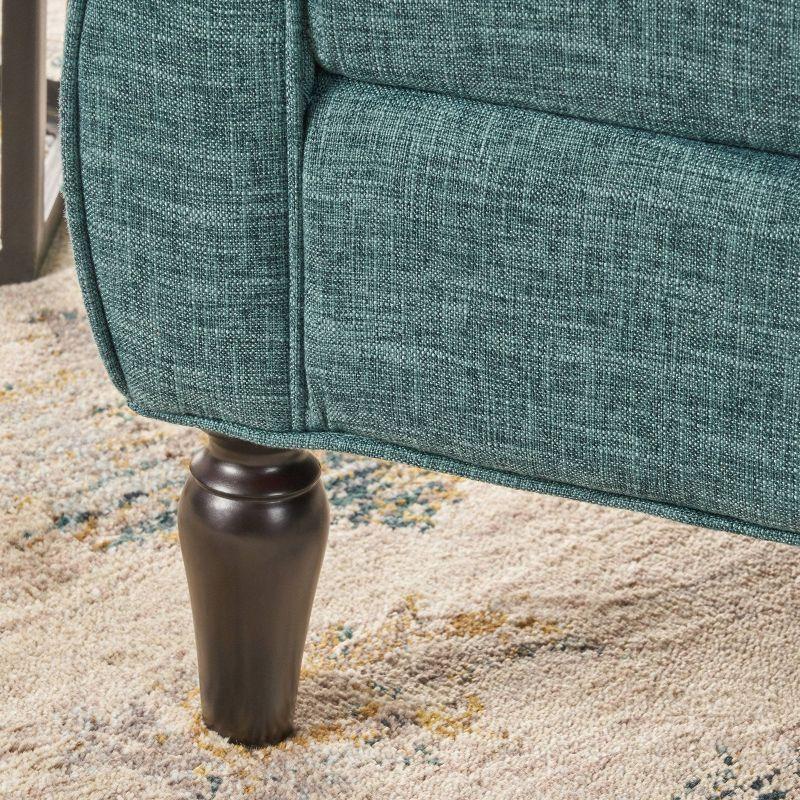 Swainson Traditional Tweed Armchair Teal: Overstuffed, Turned Legs - Christopher Knight Home
