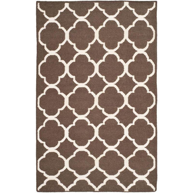 Dhurries DHU627 Hand Woven Flat Weave Accent Rug Navy / Ivory 3' X 5' - Safavieh.