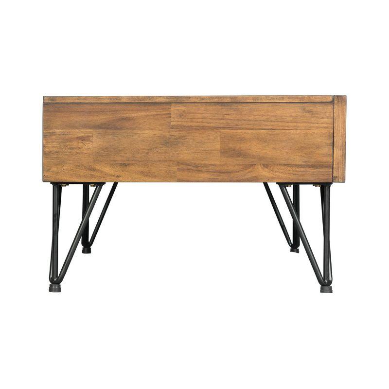 Picket House Furnishings Tanner Coffee Table Light Walnut: Traditional Style, Bronze Hardware, Acacia Frame with Drawer Storage