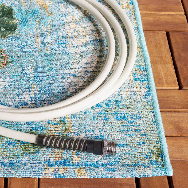 Barbados BAR522 Power Loomed Indoor/Outdoor Area Rug - Light Blue/Green - 4'x6' - Safavieh.