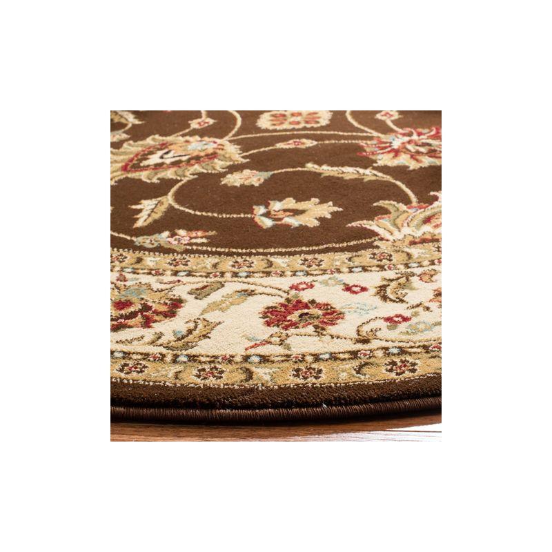 Lyndhurst LNH553 Power Loomed Area Rug - Brown/Ivory - 5'3" Round - Safavieh