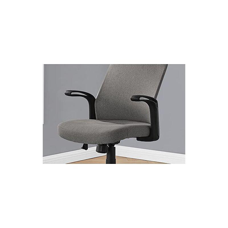 Monarch Specialties Office Chair Adjustable Height Swivel Ergonomic Armrests Computer Desk Work Metal Mesh Grey Black Contemporary Modern