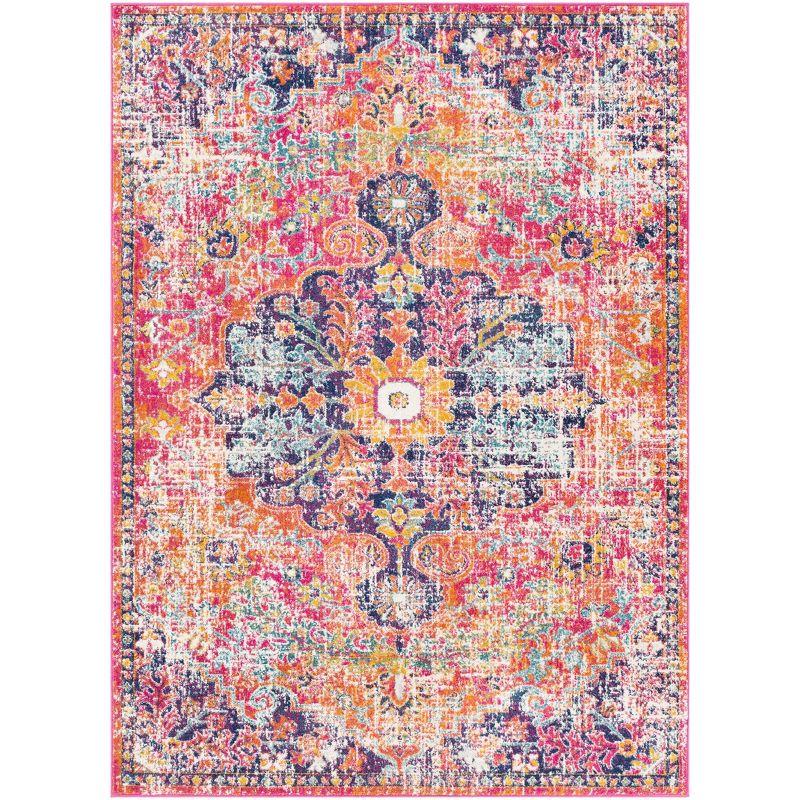 Livabliss 9'x12'6" Abby Traditional Rugs Pink: Stain & Fade-Resistant, Medium Pile, Indoor, Polypropylene