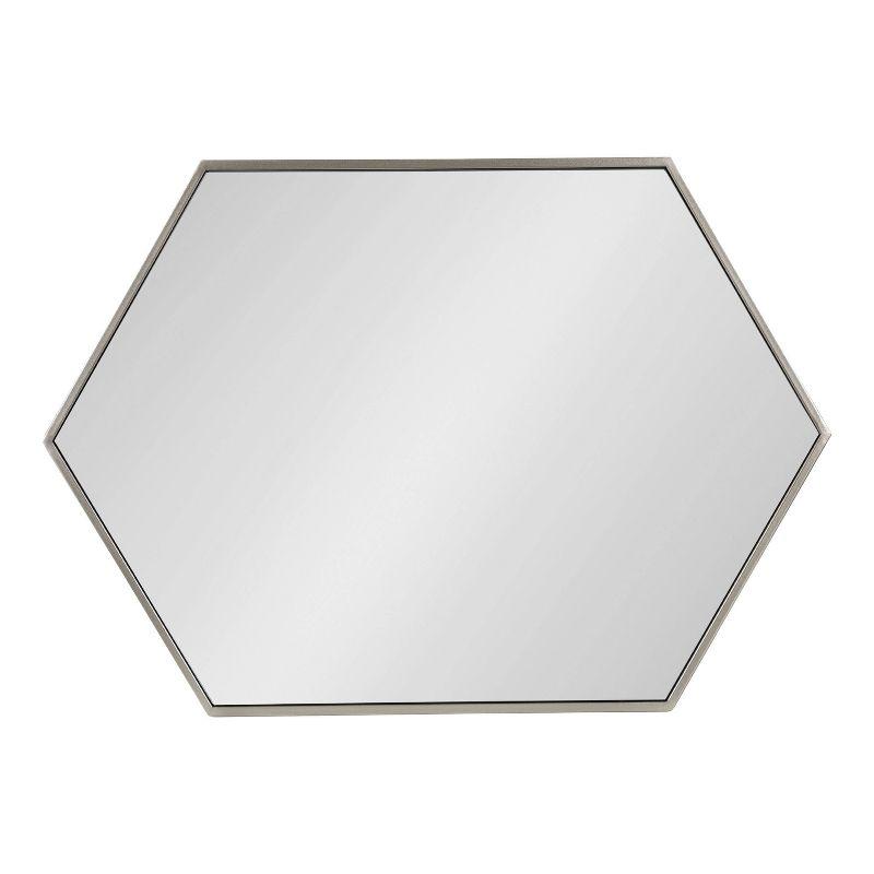 Modern Hexagon Full-Length Wall Mirror in Warm Silver