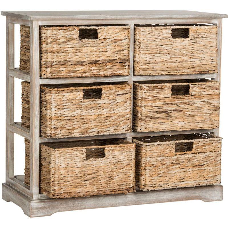 Keenan 6 Basket Storage Chest - AMH5740 - White Wash - Safavieh Couture